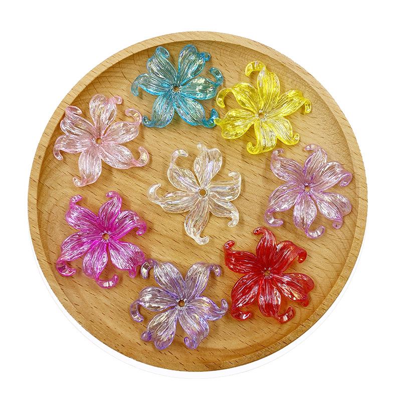 Iridescent Iris Flower Petal Beads for DIY Crystal Bouquet Creations 0.5 lb (approx. 115 pieces)