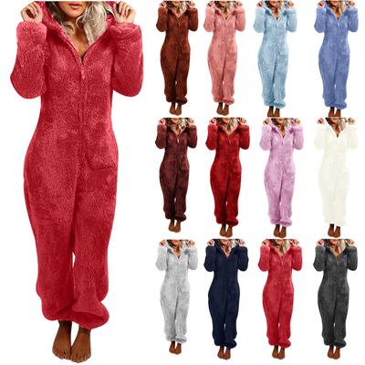 Mode Onesies Fleece Nachtkleding Overall Plus Size Capuchonsets Pyjama's voor Vrouwen Volwassenen voor de Winter Warme Pyjama's Vrouwen