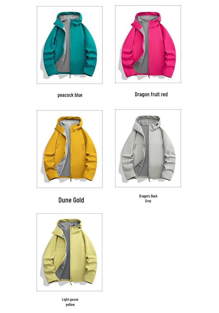 2026 Lightweight Windproof Waterproof Softshell Jacket for Men & Women - Breathable, Hooded, Thin Fleece for Mountaineering