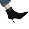 Fashion High Heels Women Ankle Boots Pointed Toe Fashion Luxury Shoes for Woman Suede Sexy Pumps 2025 New Winter Short Botas Para Mujer