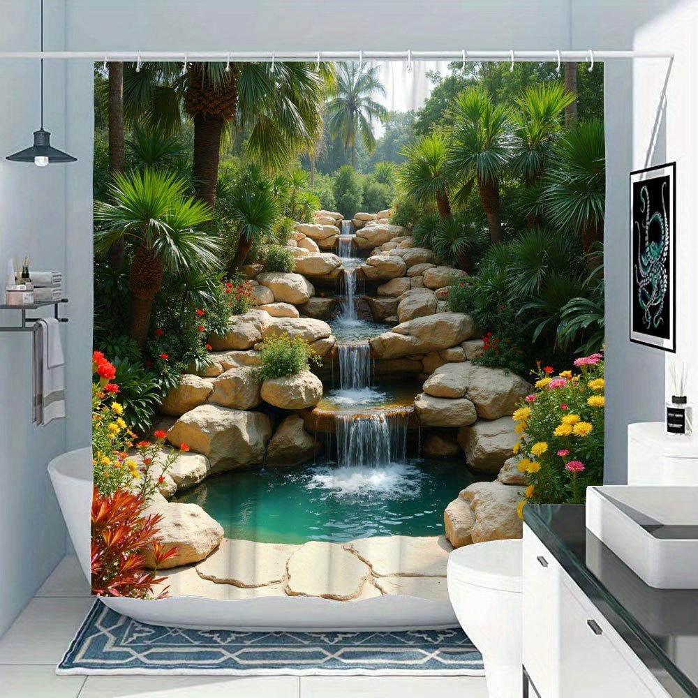 Rainforest Waterfall Shower Curtain - Multi-Style Bath Decor, Perfect for Those Who Love Nature-Inspired and Practical Designs