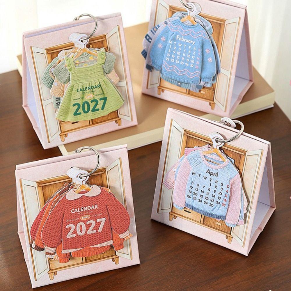 Clothing Shaped 2027 Desktop Calendar Mini Time Manegement Organizers School Office Supplies