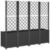 Planter with Trellis Black 160 X 40 X 140 Cm PP