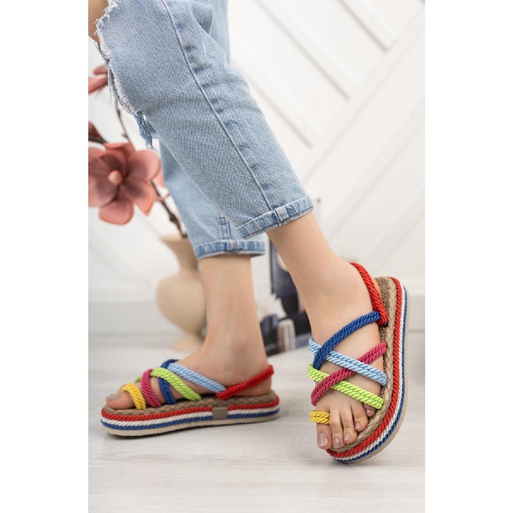 Femeie frânghie de nurcă cu șiruri covorașe de podea înalte Sandale Hsd2022