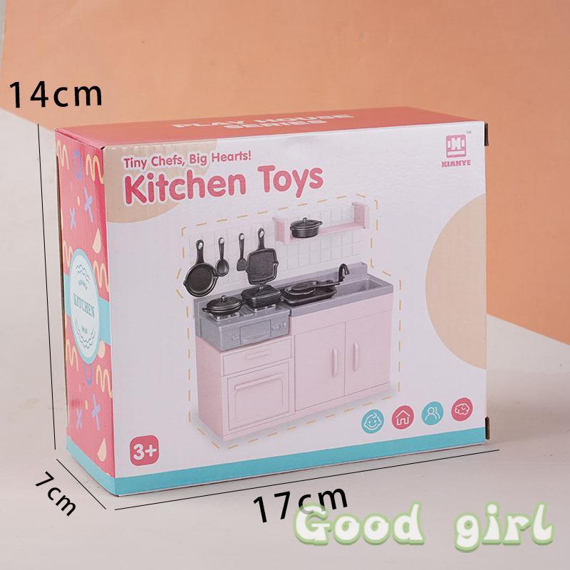 New.1Set Mini Model Stove Kitchen Scene Simulation Children Doll Play Home Toy Ornament Compact Kitchenware Kit For Playtime Fun