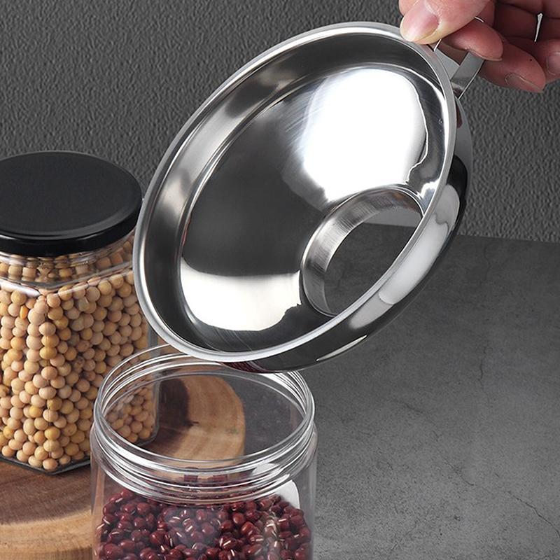 Canning Funnel Stainless Steel Cooking Tools Wide Mouth Canning Funnel Hopper Filter Leak Wide-Mouth Can For Oil Wine Kitchen