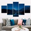 5 Pieces Wall Arts Canvas Painting Calm Waters Landscape Night Mountains Modular Poster Picture Print Home Decor Living Room