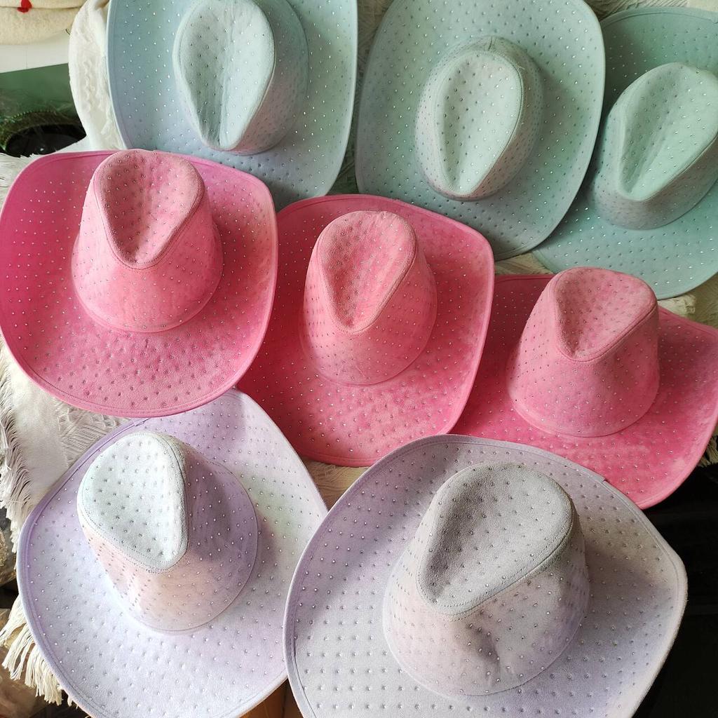 New Double-Sided Rhinestone Cowboy Hat Black And White Jazz Hat Western Cowboy Hat Fashion Party Stage Hat