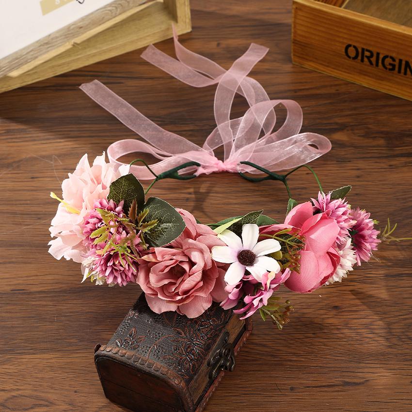 LEVAO New Spring Bridal Wedding Hairband Ladies Sweet Floral Headwear Fashion Corolla Headband Headband Hair Accessories