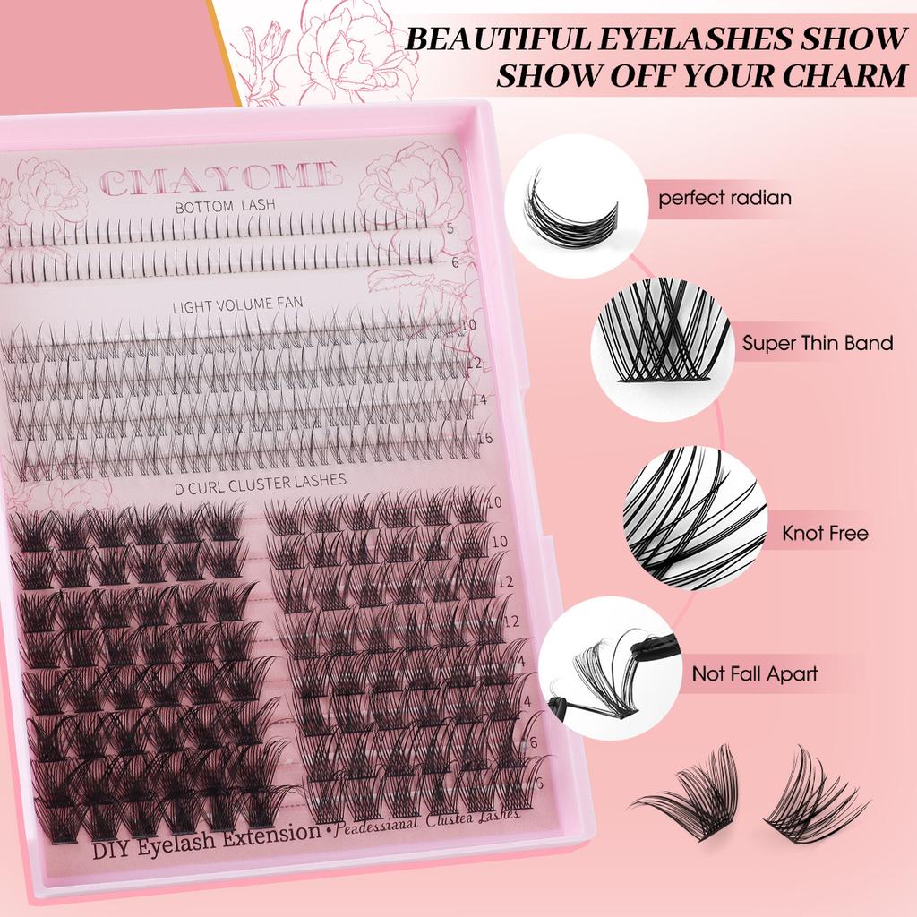 Diy Single Tuft False Eyelashes 5-16Mm Thick Eyelashes Mixed Style Eyelashes