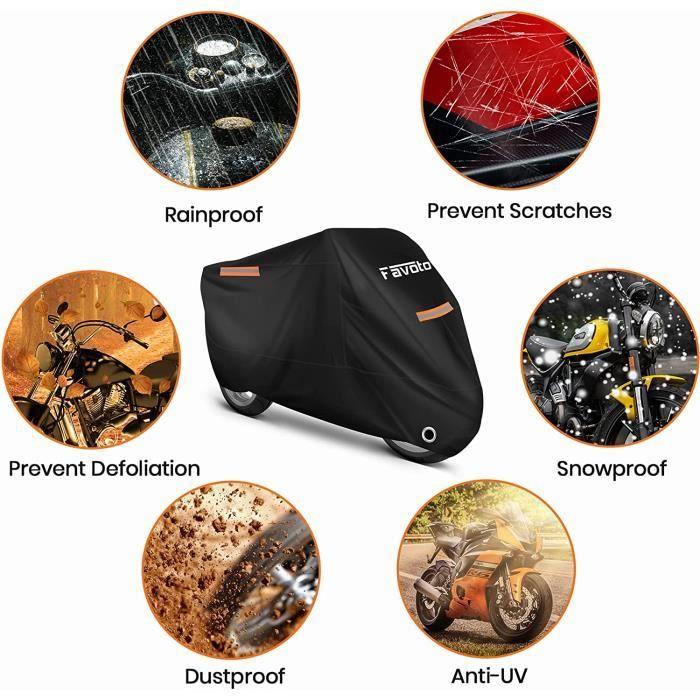 Housse Protection pour Moto Couverture Polyester 210T Résistant aux Déjections d'oiseaux, à l'eau, à la Poussière-Neige-Pluie,[39]