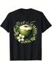 Retro Tropical Coconut Palm Leaf Graphic Men’s T-Shirt Hawaiian Beach Tee