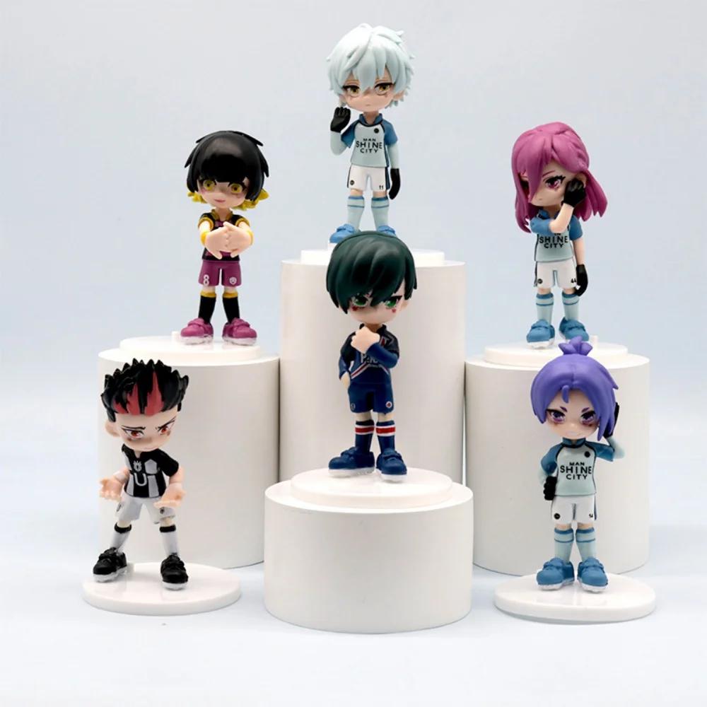 6 Stück Anime Blue Lock Figuren Spielzeug 9cm PVC Sagi Yoichi Chigiri Hyoma Nagi Seishiro Figuren Set Modell Figur Langlebig