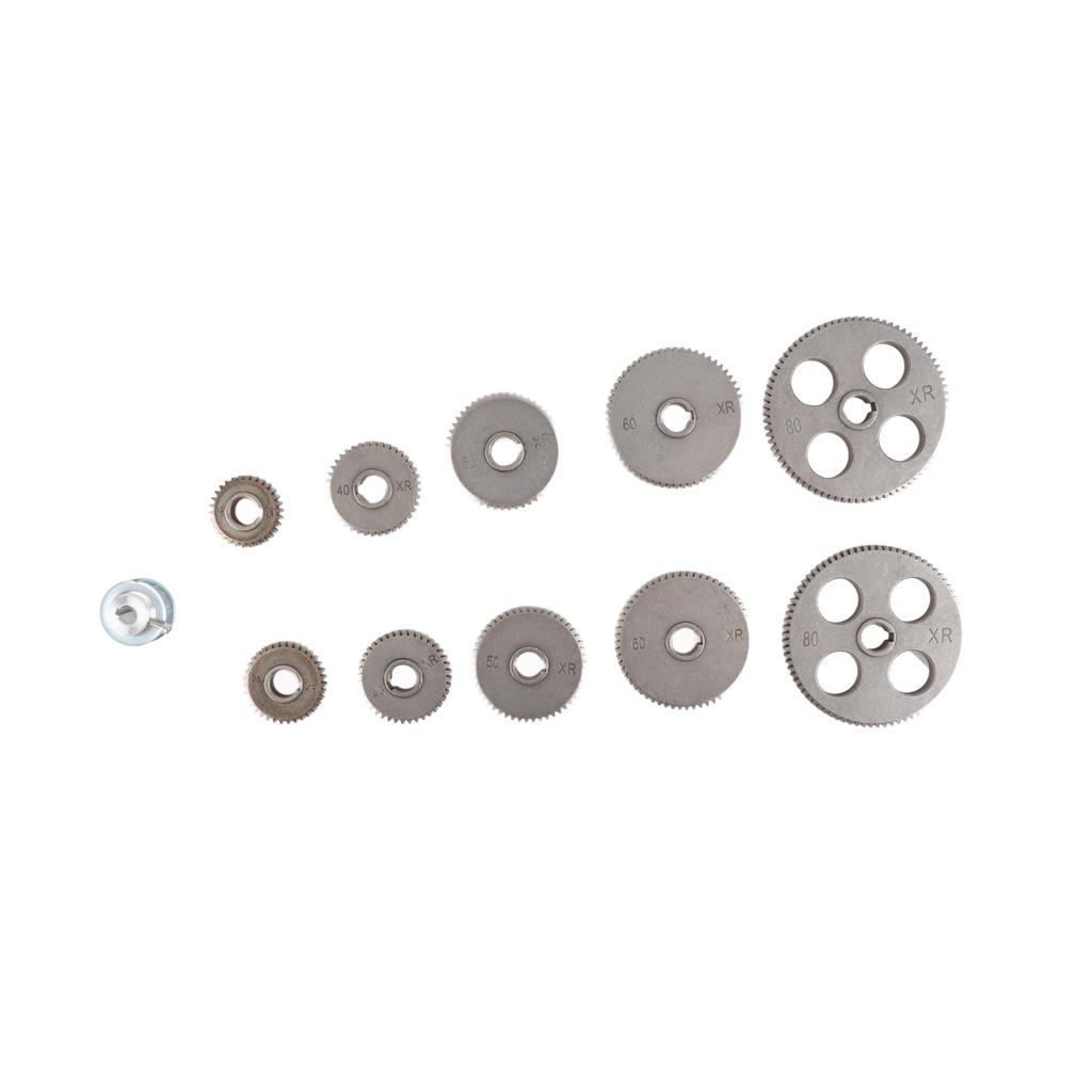 11Pcs Lathe Gear 17 Teeth Motor Pulley Wheel T80 T60 T50 T40 T35 T30 Set Kit for Cutting