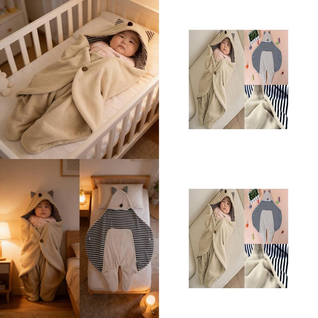 Saco de Dormir para Bebê com Tecido de Lã Grossa para Uso em Clima Frio e Sono Suave