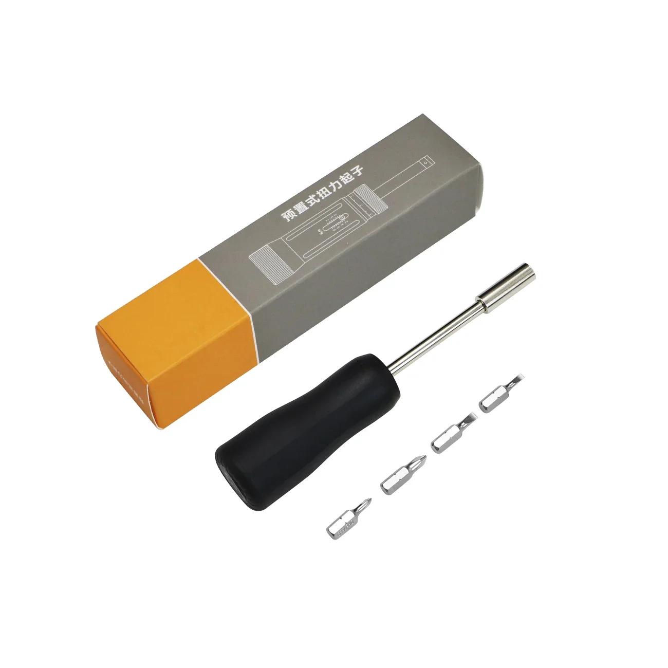 

Динамометрическая отвертка с фиксированным значением 1/4 дюйма 6,35 мм, черная ручка-крутилка, гнездо для ремонта велосипеда