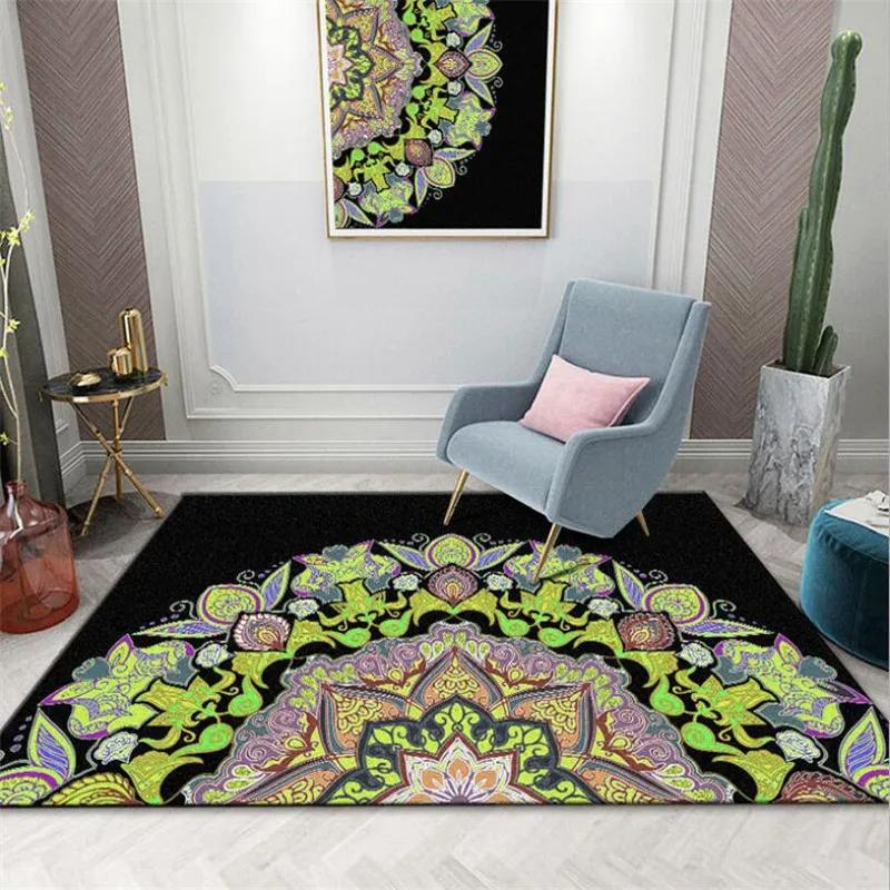 Bohemian Style Mandala Carpet Vintage Boho Area Rug Living Room Girls Bedroom Bedside Dorm Soft Floor Mat Home Entrance Door Mat