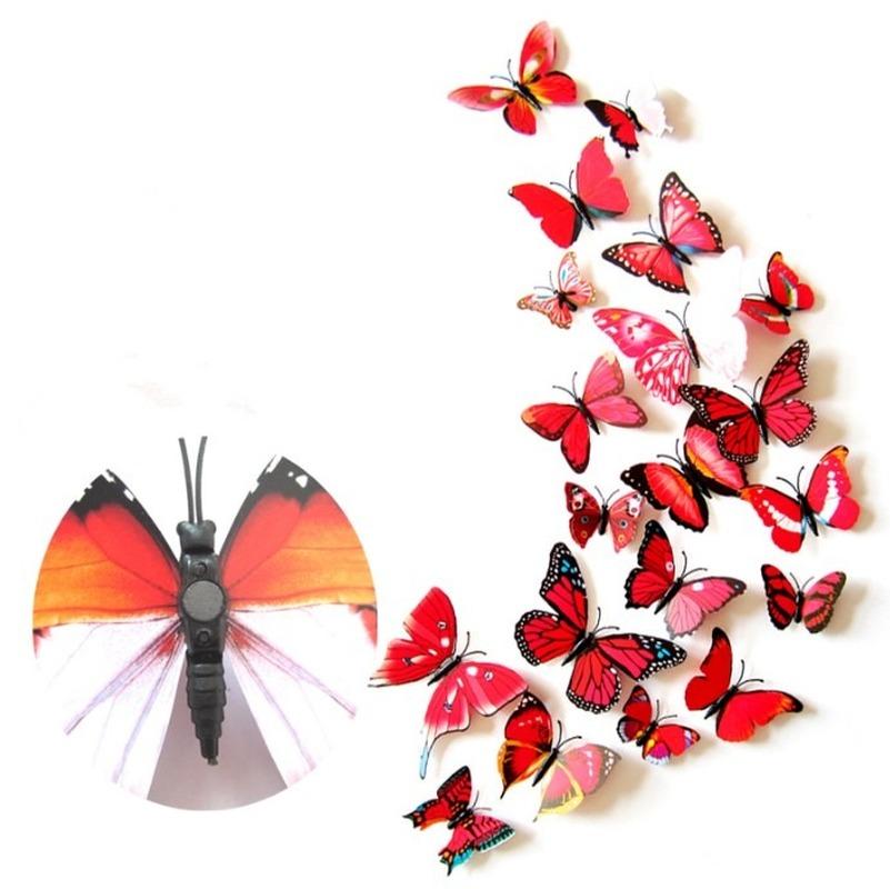 12pcs/Set Colorful 3D Butterflies Wall Sticker Beautiful Butterfly Sticker with Magnet for Kid Room Wall Decals Home Decoration