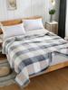 Air Conditioning Blanket – Plaid Pattern Bed Throw, Soft & Warm Coral Fleece Blanket, Flannel Bedspread
