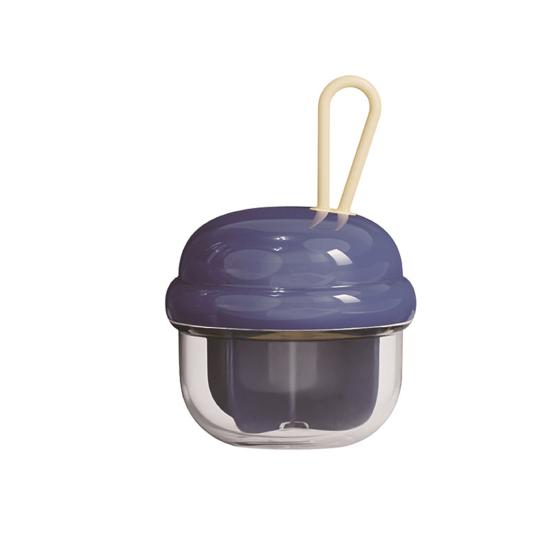 

Pill Organizer Box Travel Pill Case with 4 Compartments Portable Transparent Sealed Pill Container for Daily Supplements синий