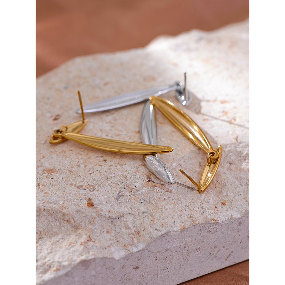 Eetit Отличительные длинные геометрические серьги-подвески из нержавеющей стали — фото 5