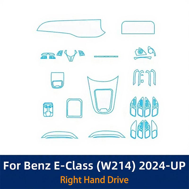 TPU Car Interior Protective Film for Mercedes Benz MB W214 E-Class 2024 Center Console Transparent Pre-cut Anti-scratch Stickers