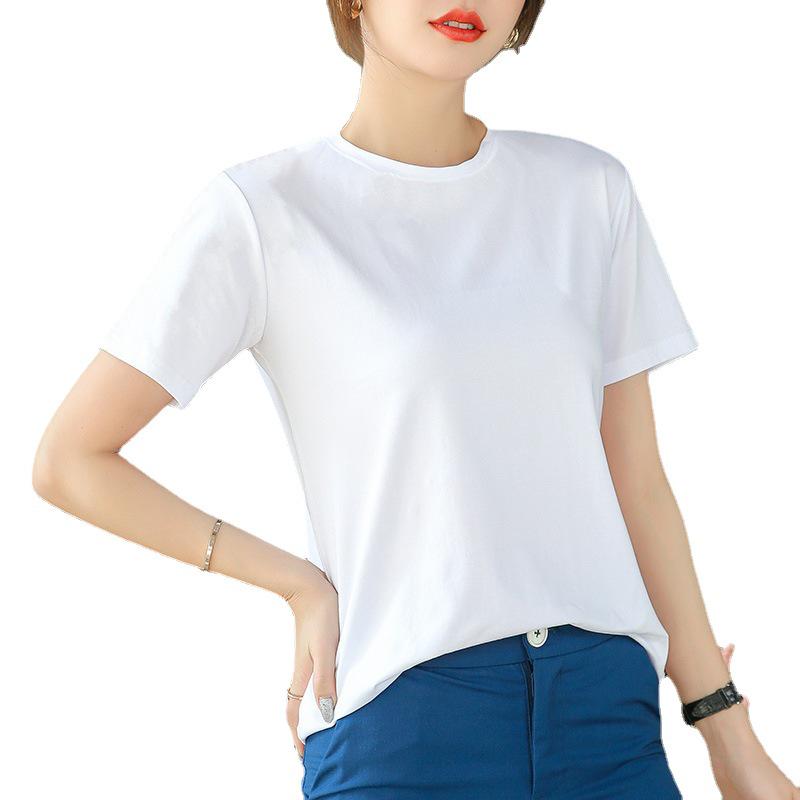 Women's Summer 2021 Slim White Short-Sleeve T-Shirt - Korean Fashion Trend