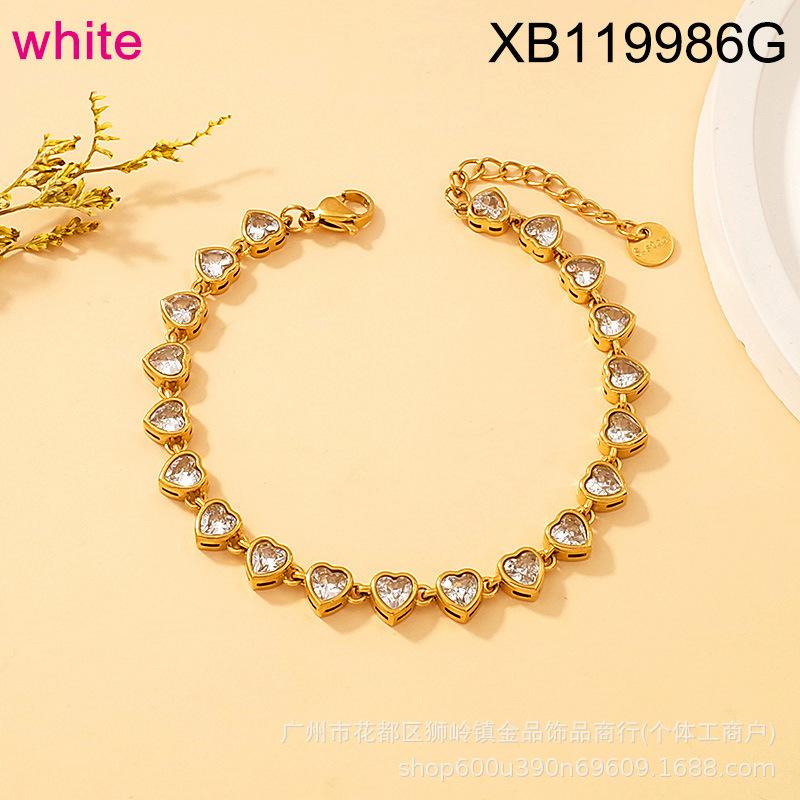 Zircon Love Stainless Steel Simple Popular Bracelet Light Luxury Gold-Plated Jewelry