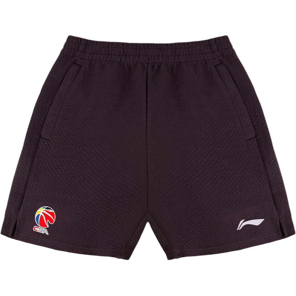 Li Ning CBA Summer Breathable Sweat-Absorbing Cotton Loose Basketball Training Shorts Unisex shorts Purple AKSV833-3