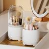 360° Rotary Makeup Brush Holder with Cover Luxury Cosmetics Storage Box  Desktop