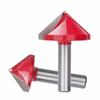 Fraise V en carbure ø22/32 mm, queue 8 mm, 90° pour toupie – 1 pièce