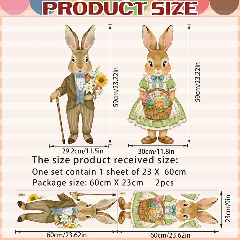 

Cute Bunny Rabbit Wall Decals Removable Self Adhesive Stickers For Home Bedroom Living Room Kids Room Wall Mural Decoration