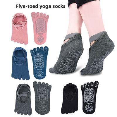 Beş Parmaklı Bantlı Yoga Çorapları İç Mekan Fitness Spor Havlu Topuk Koruyucu Dağıtımlı Kaymaz Dans Çorapları