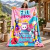 Fall Guys Custom Name Flannel Blanket Personalized Soft Warm Plush Throw Blanket Customized Gift for Family Friends