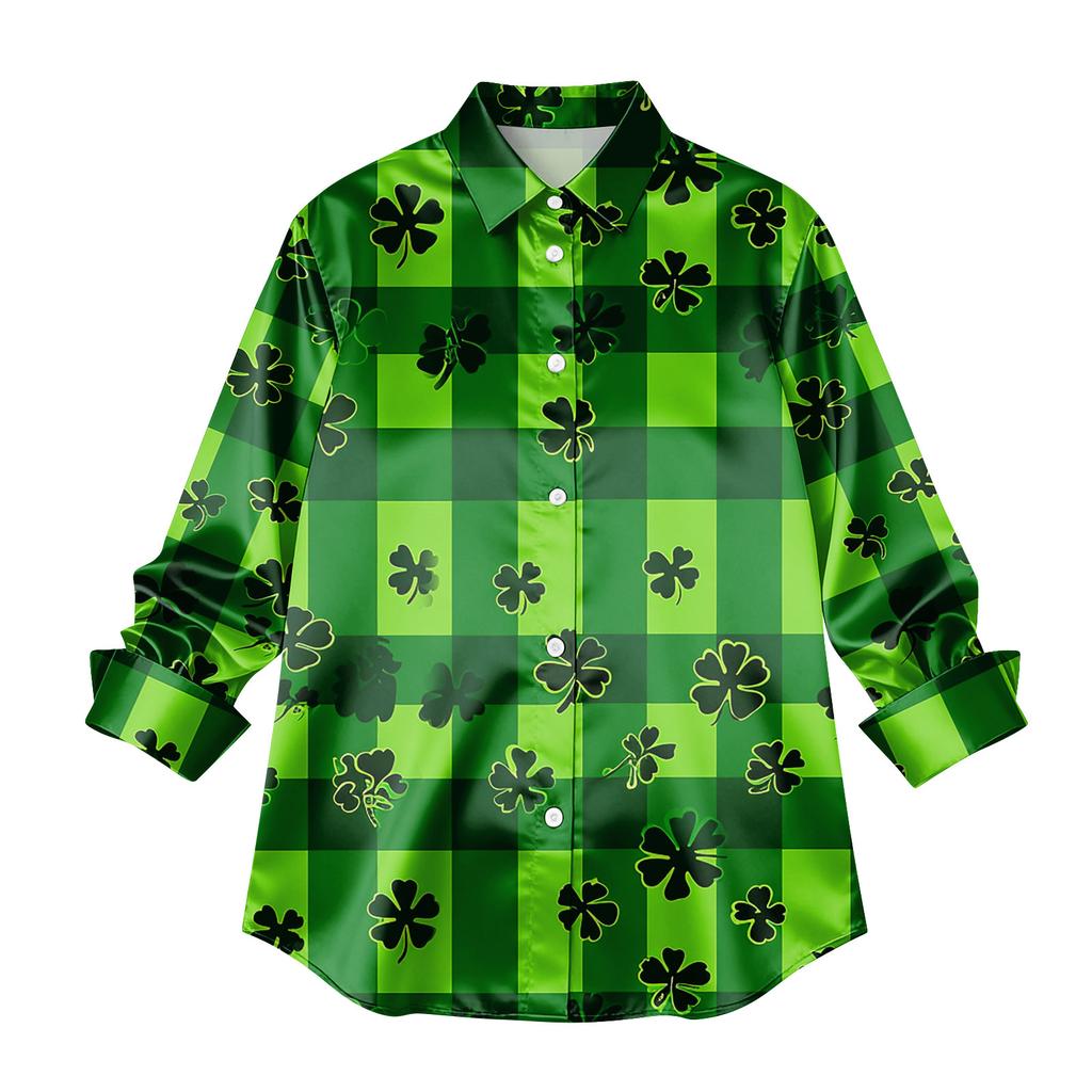 Dámská košile halenka s potiskem tlačítka s dlouhým rukávem ležérní základní košilový límec s běžným topem