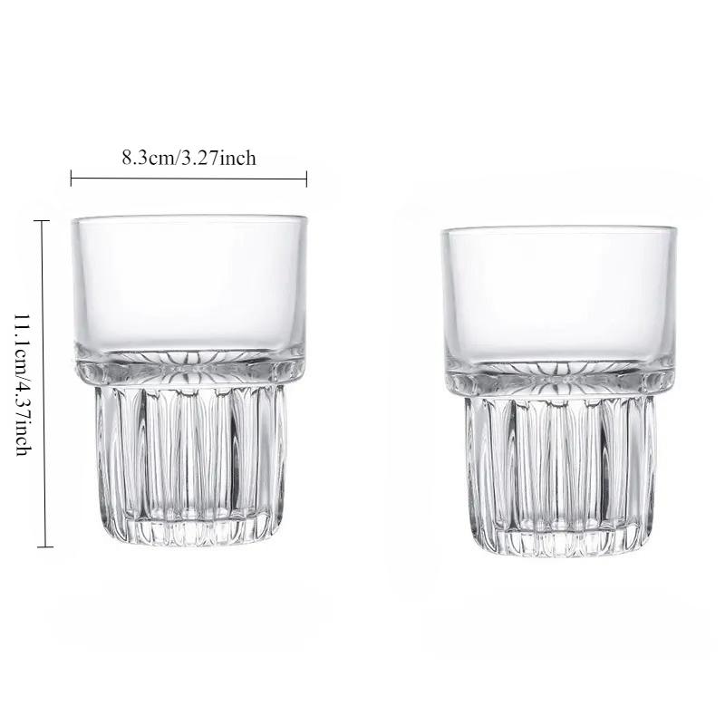2pcs Vintage Cold Brew Coffee Cup Creative Coffee Mug Trendy Thickened Glass Cup Latte Mocha Espresso Mugs Best New Year Gifts