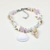 Handmade Seashell & Crushed Stone Bracelet with Lobster Clasp - Perfect Summer Travel Souvenir