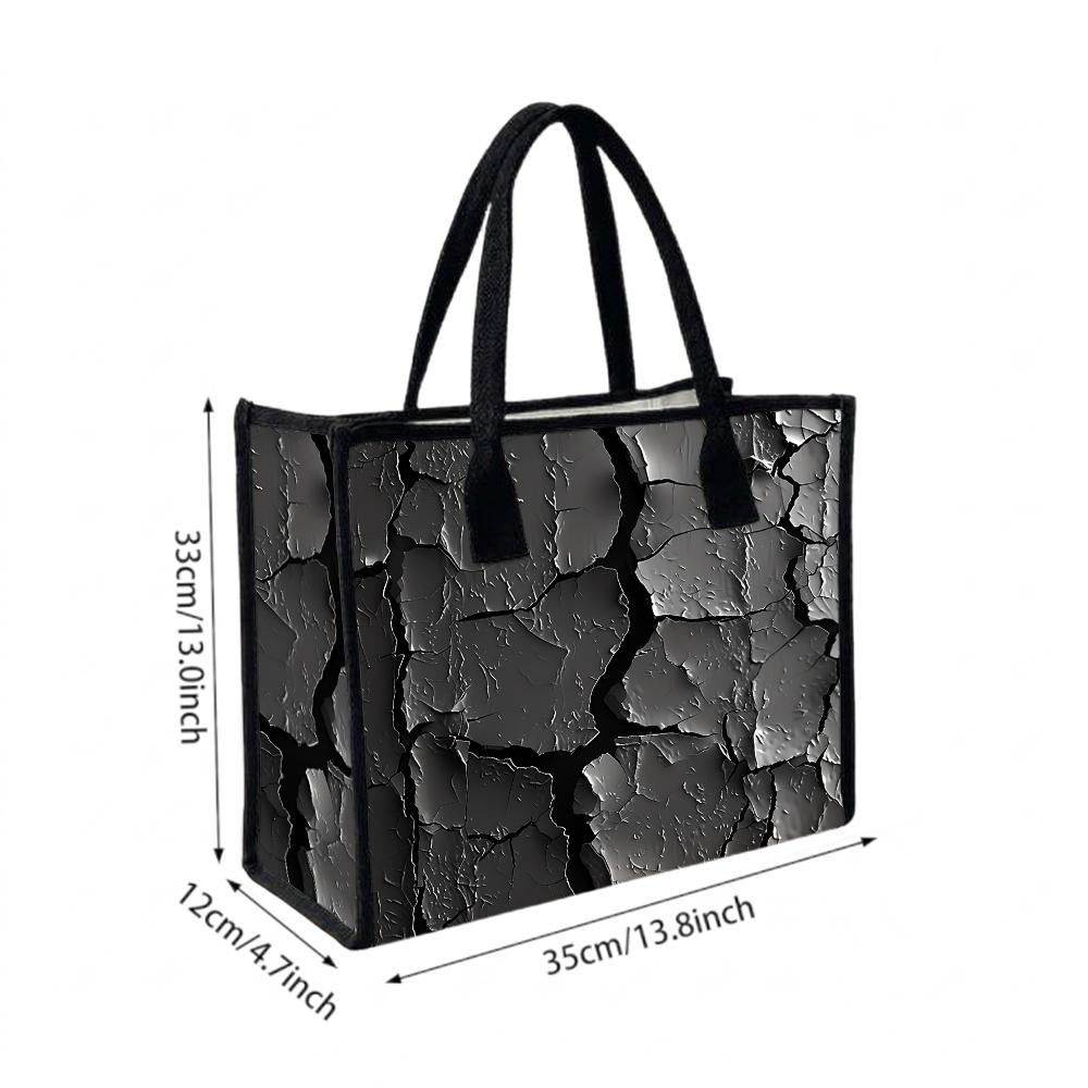 Stylish Crack Pattern Tote Bag Fashion Daily Casual Shoulder Bag for Commute Shopping