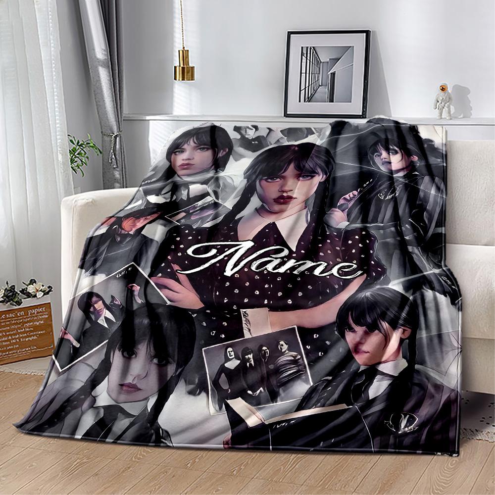Name Black White Personalized Text Blanket Gift Personalized Blanket Durable Comfort Suitable for Bedding Picnics Office Chair Living Room