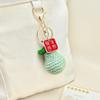 Handmade Crochet Fruit Keychain: Persimmon & Apple Pendant Souvenir Gift