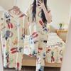 Women's Summer Cotton-Feel Short-Sleeve Nightdress & Pajama Set