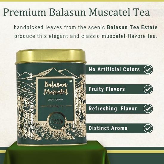 Tea And Twigs | Darjeeling Schwarztee - 100 Gramm | Balasun Muskatell | (Qualität- FTGFOP1) | Balasun Garden Zweiter Aufguss Chai Patti | Single Origin