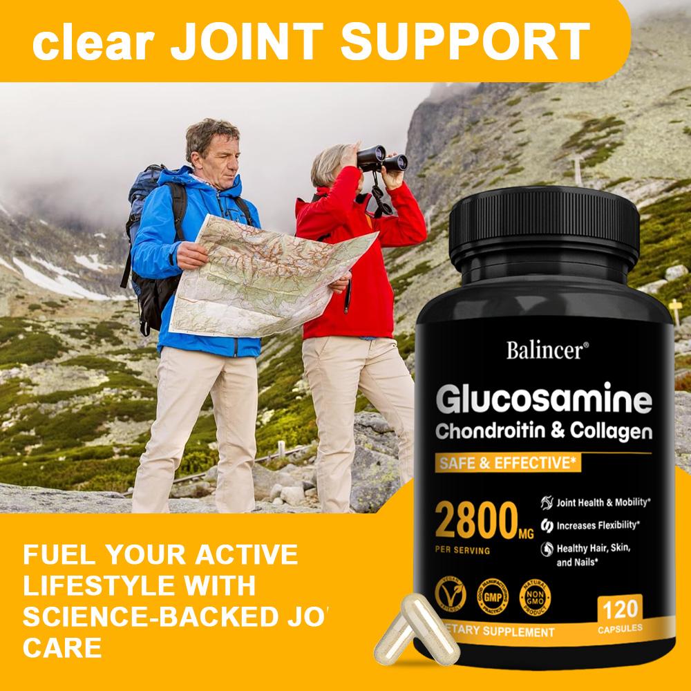 Glucosamin Nahrungsergänzungsmittel, Mit Chondroitinsulfat, Kollagenpeptid, 120 Kapseln