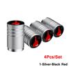 AUTCOAT 4Pcs/Set Car Tire Valve Caps Skull Wheel Valve Cap Auto Tyre Air Valve Stem Caps Dust Cover for Car Vehicles Styling