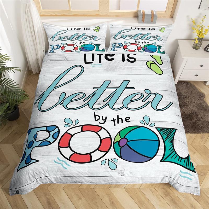 Baseball Duvet Cover King Size Polyester Sports Theme Bedding Set For Baseball Lovers Boys Girls