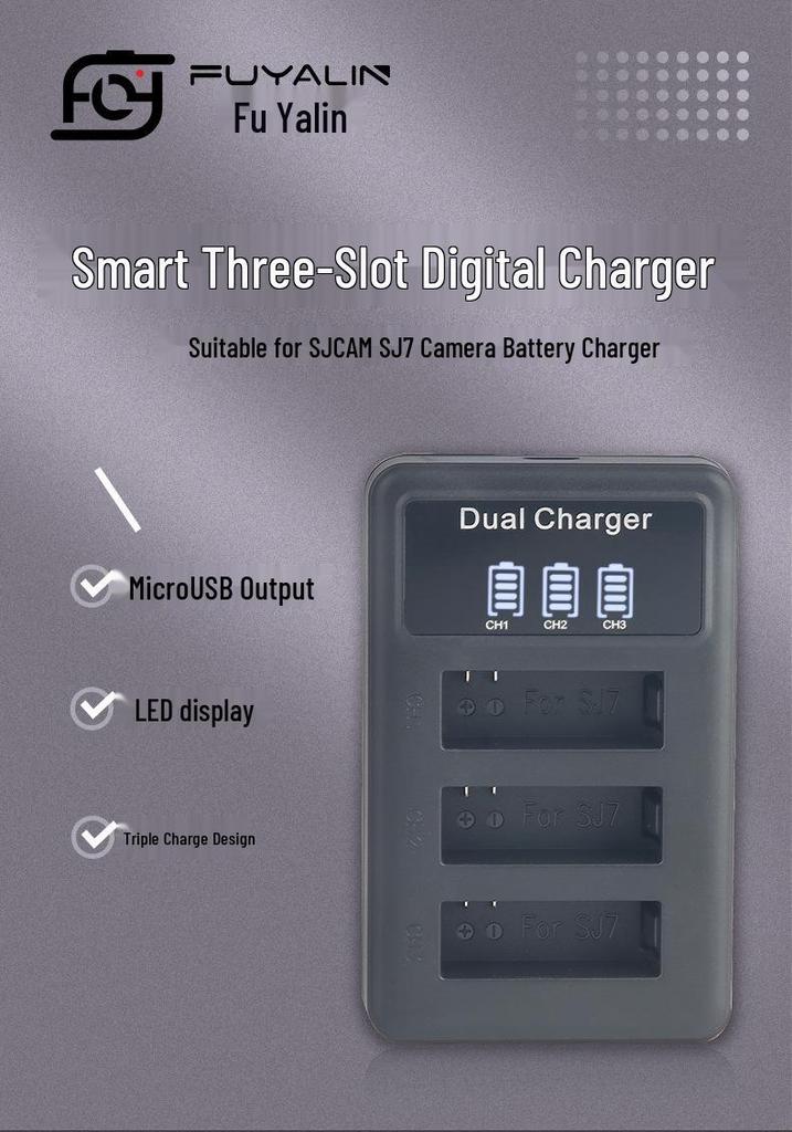 SJCAM SJ7 Star Triple USB Battery Charger for Sports Camera Accessories