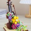 Dreamy Flower Violin Mini Building Blocks Toys Set Fusion of Music & Floral Aesthetics Detailed Design Holiday Gift