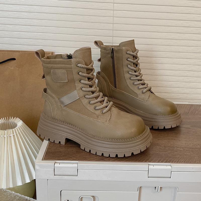 

Универсальные ботинки Мартина на толстой подошве, тонкие, большие желтые, 2025 осень, новые модные, ретро, британский стиль, локомотивные, рабочие ботинки 40 хаки