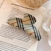 Elegant Plaid Print Hair Claw Clips for Women Vintage Geometric Crab Hairpins Barrettes Women Hair Accessories Sweet Headwear New