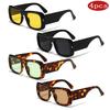 1/4pcs Vintage Square Sunglasses Women Large Frame Candy Color Gradient Leopard Eyewear Unisex UV400 Protection